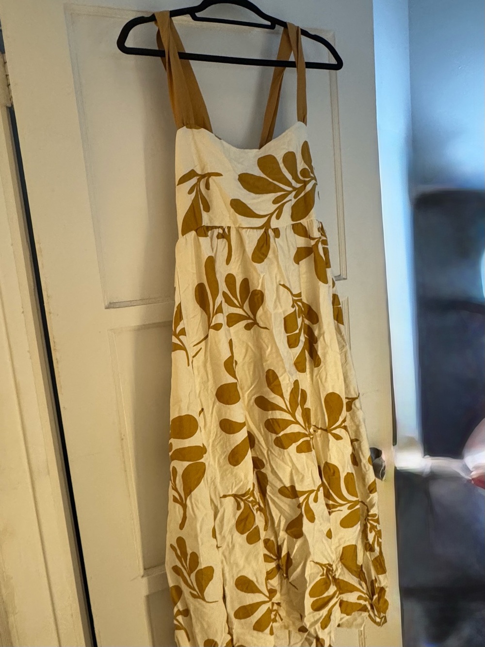 Sleeveless Cream and Mustard Floral Maxi Dress